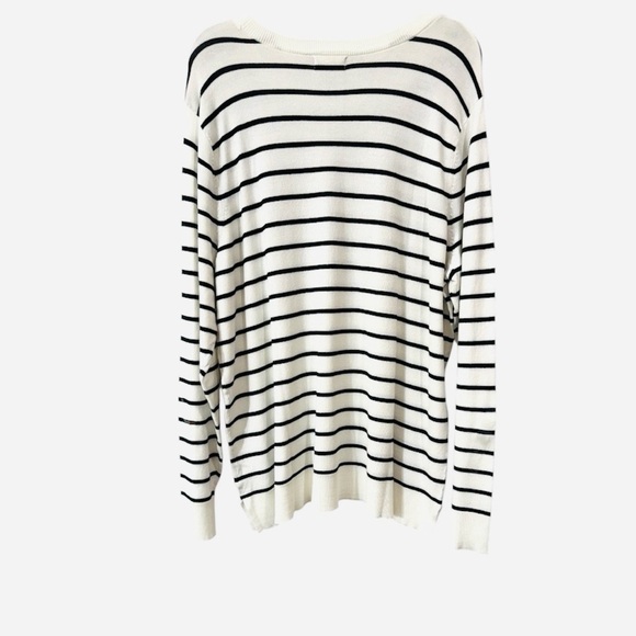 Style & Co Sweater Knit Crewneck Long Sleeve Black White Striped Size XXL NWT - Picture 4 of 11